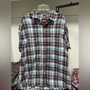 Alesbury Men's Casual Plaid Shirt - Blue, Red, and White